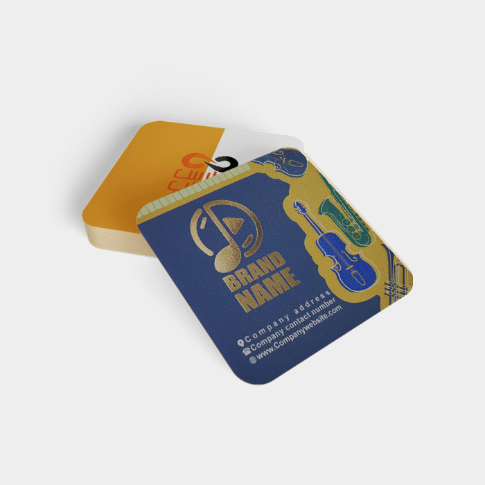 کارت ویزیت لمینت برجسته طلاکوب مربع