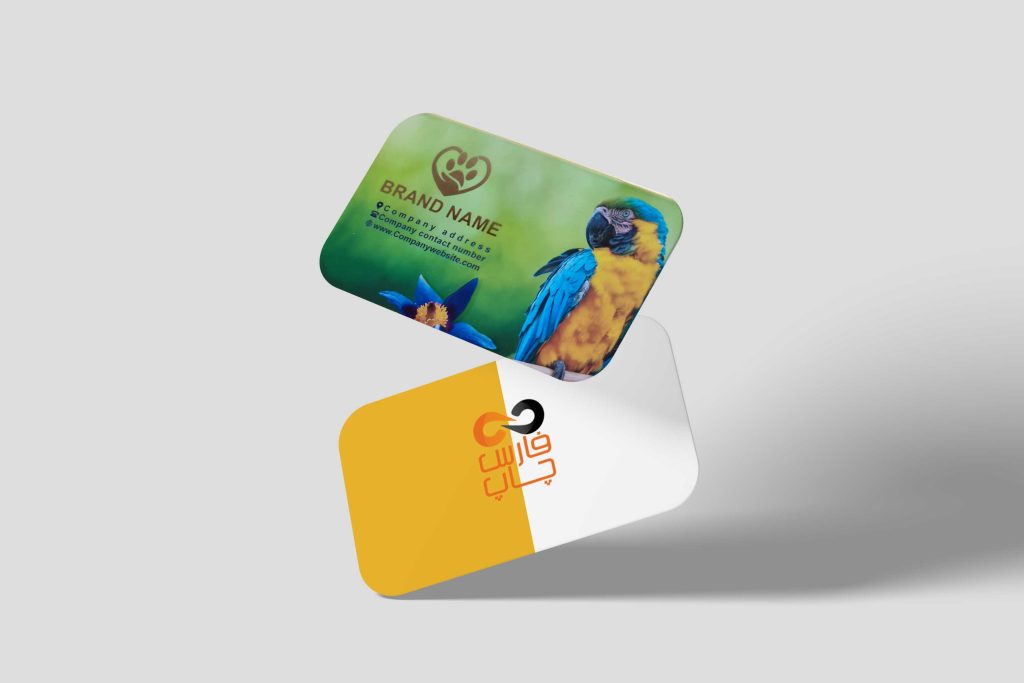 چاپ کارت ویزیت لمینت برجسته مخملی طلاکوب