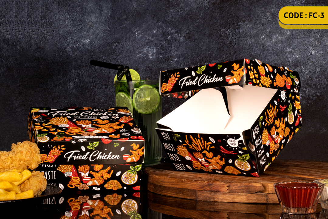 ثبت سفارش چاپ محصولات فست فود و کافی شاپ + راهنمای طراحی 4 سایز کوچک - FC3