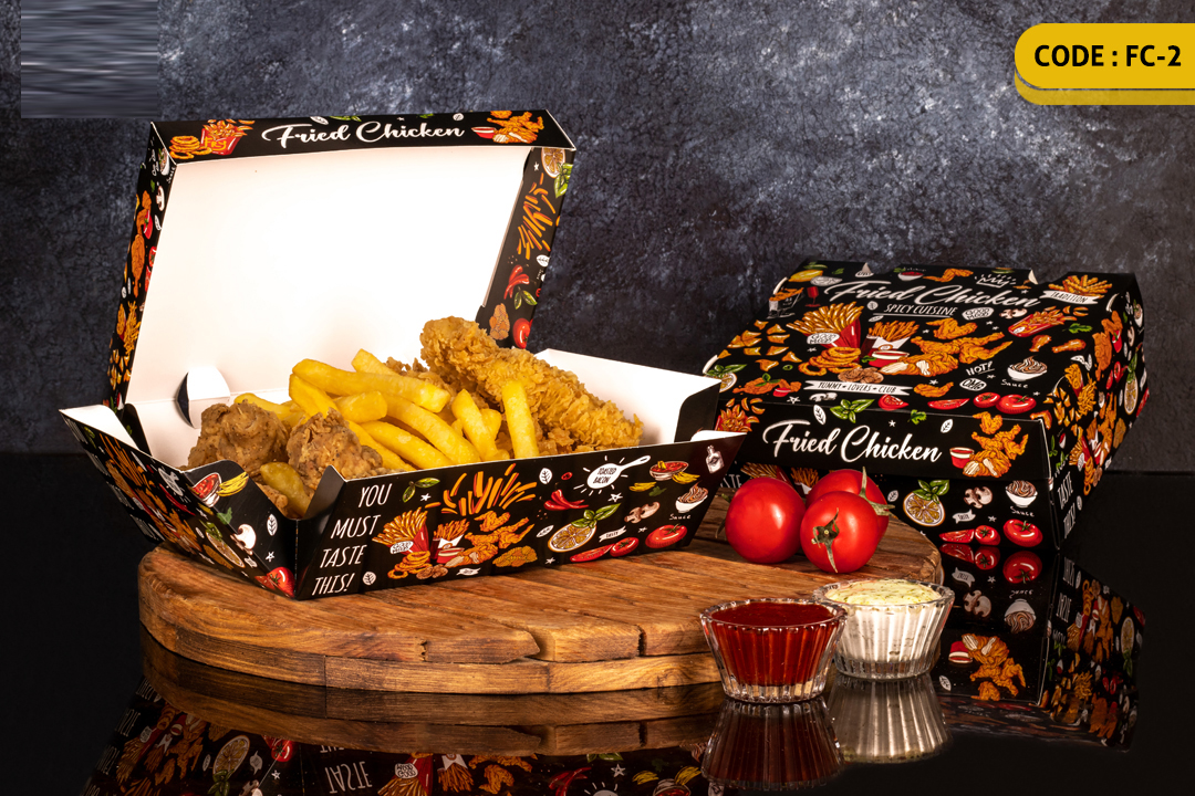 ثبت سفارش چاپ محصولات فست فود و کافی شاپ + راهنمای طراحی 2 سایز بزرگ - FC2