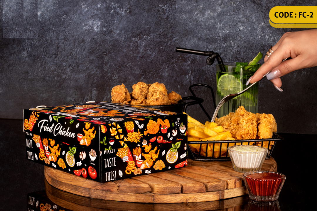 ثبت سفارش چاپ محصولات فست فود و کافی شاپ + راهنمای طراحی 3 سایز بزرگ - FC2