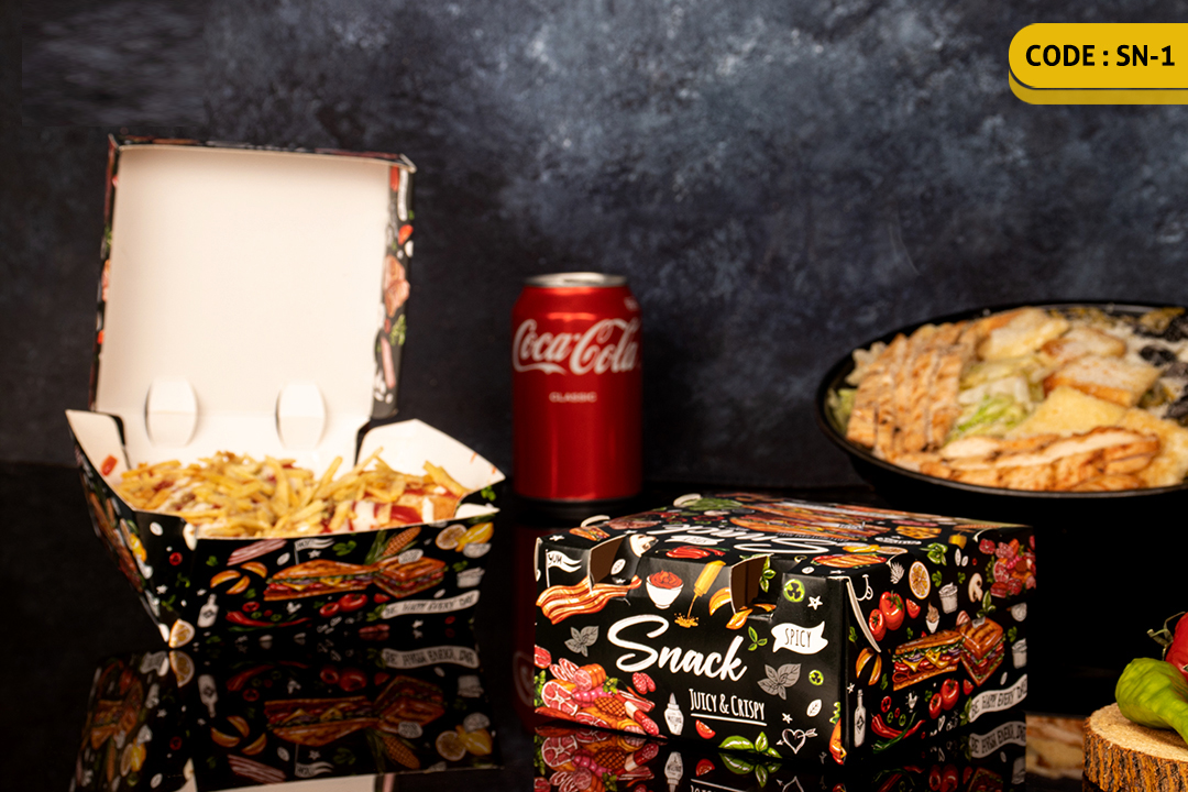 ثبت سفارش چاپ محصولات فست فود و کافی شاپ + راهنمای طراحی 44 -اسنک تک جفتی-SN1