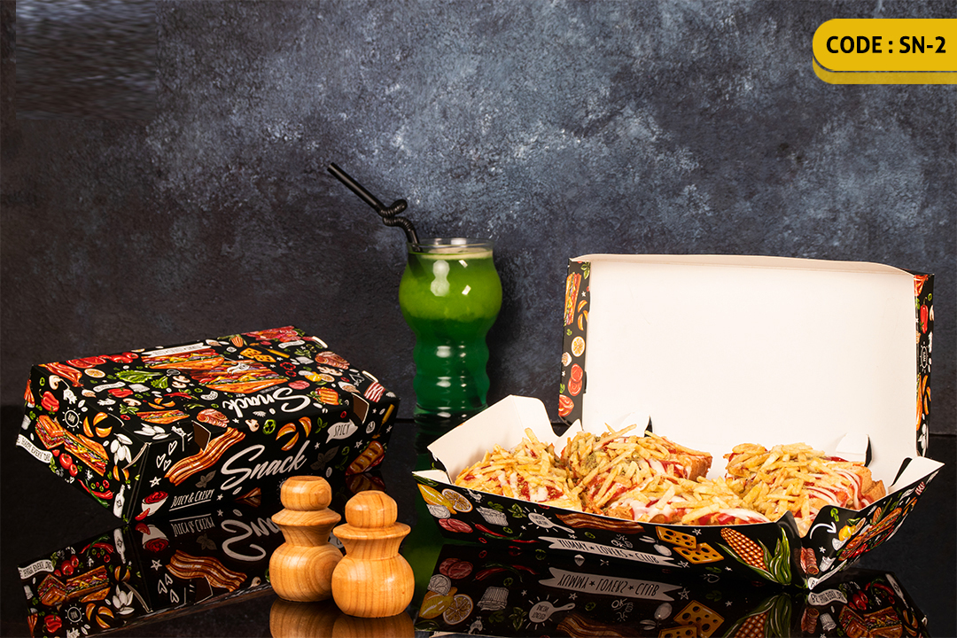 ثبت سفارش چاپ محصولات فست فود و کافی شاپ + راهنمای طراحی 41 اسنک دو جفتی-SN2