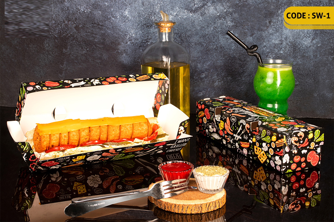 ثبت سفارش چاپ محصولات فست فود و کافی شاپ + راهنمای طراحی 9 ساندویچ سفره ای22سانتی-SW1